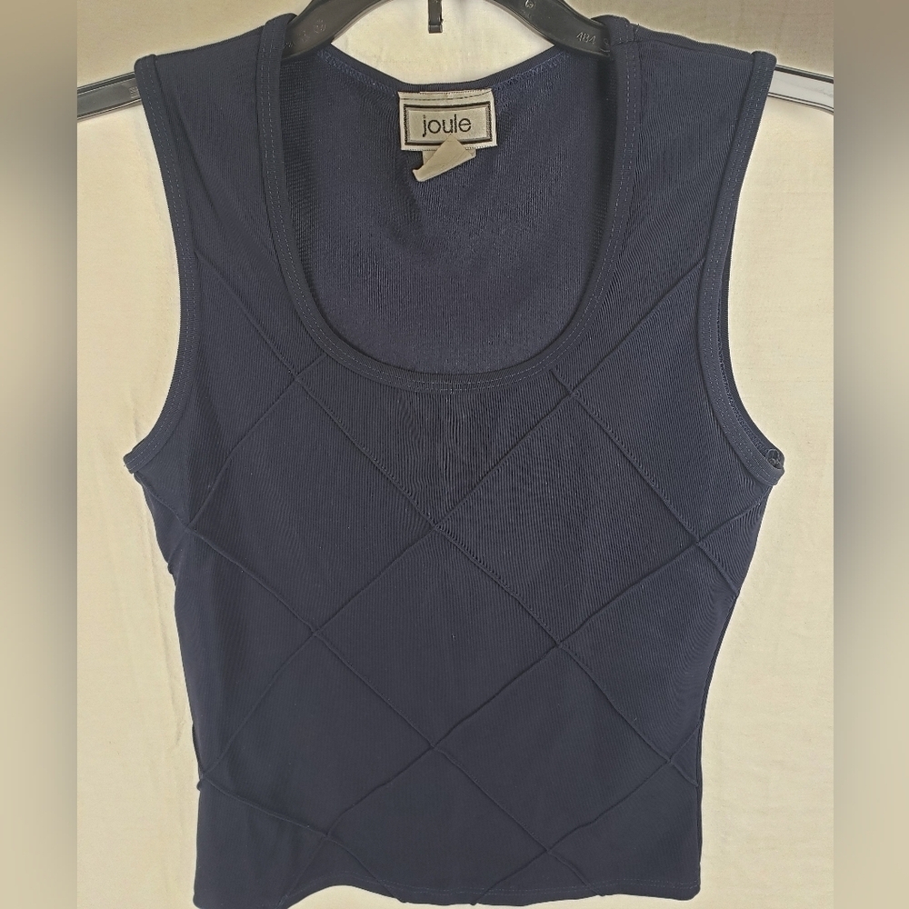 Joule Navy Blue Sleeveless Y2k Shirt Sz M - Picture 2 of 7